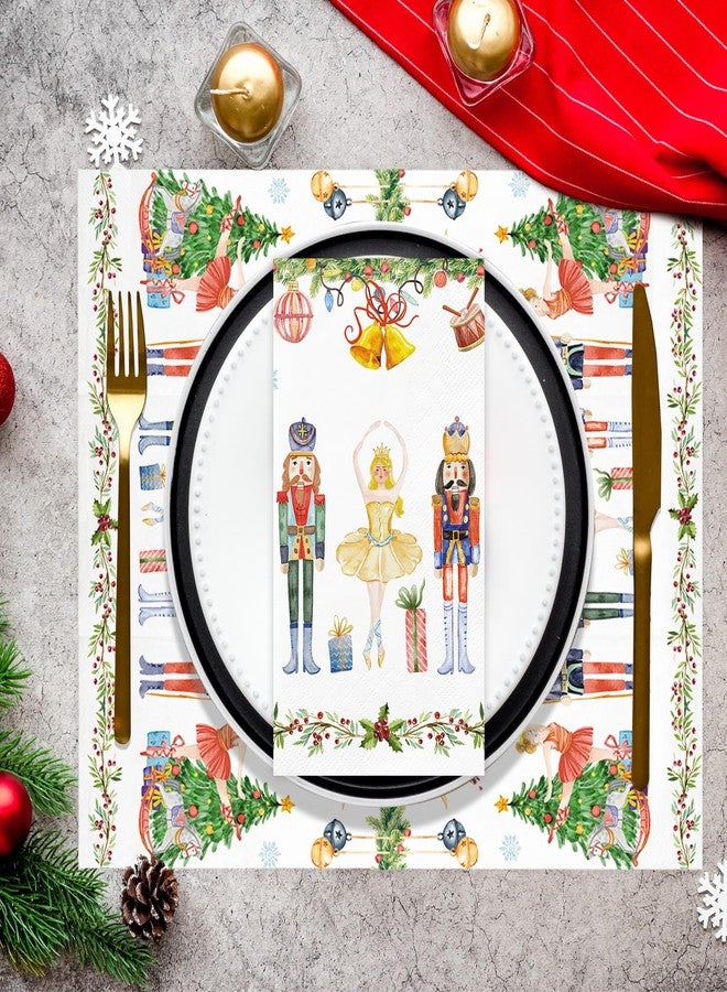 IANFEPH 100PCS Christmas Napkins Disposable Watercolor Nutcracker Paper Napkins 3 Ply Decorative Paper Hand Towels for Bathroom Winter Xmas Guest Napkins for Winter Holiday Christmas Cocktail Party - Image 4